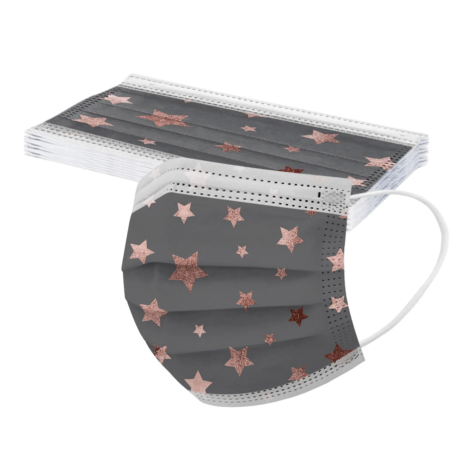 

Маска для лица 10 шт., модные мягкие маски с принтом звезд для взрослых, 3-слойные нетканые маски для лица, одноразовые маски d7