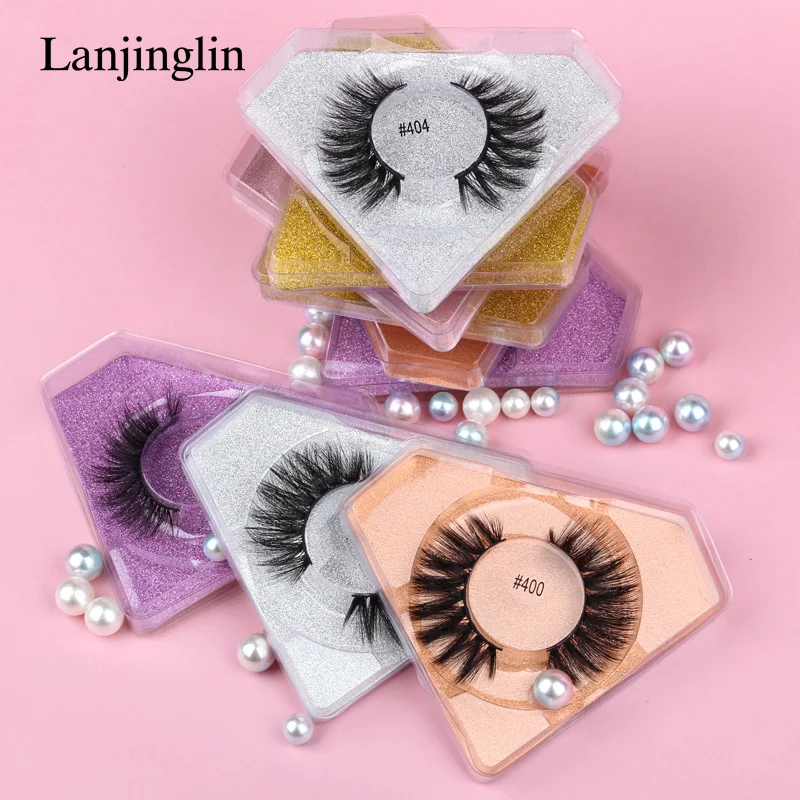 

LANJINGLIN 4/50/100 Pairs 3D Mink Lashes 7-15mm Natural Wispy Fluffy Dramatic Volume Eyelashes Makeup Extension False Eyelashes