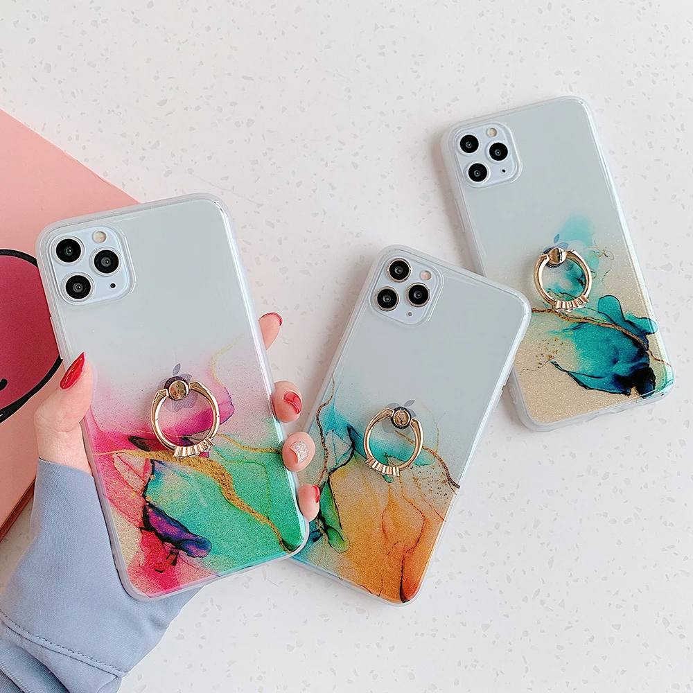 Глянцевые позолоченные мраморные чехлы для телефонов iPhone 11 Pro Max XR XS SE 2020 7 8 Plus с