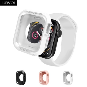 Чехол URVOI для apple watch series 4 5, чехол из ТПУ с рамкой для iwatch, противоударный протектор, Жесткая Броня 40 мм 44 мм, белый, черный, розовый