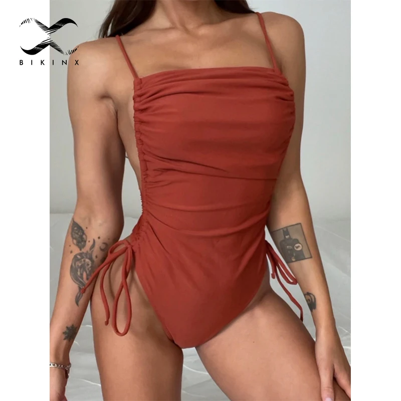 

Слитный купальник с высоким вырезом, Женские однотонные купальные костюмы, сексуальный купальник conjunto biquinis feminino trajes de baño mujer 2022