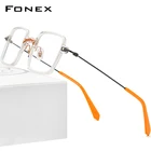 FONEX Оправа для очков из ацетата и титана, для женщин, 2021, квадратные Рецептурные очки, мужские прозрачные оптические очки, очки F85687