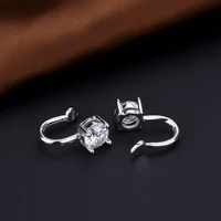 new fashion simple style clip earrings cubic zircon stone prong cute elegant female cuff earring accessories for women gifts