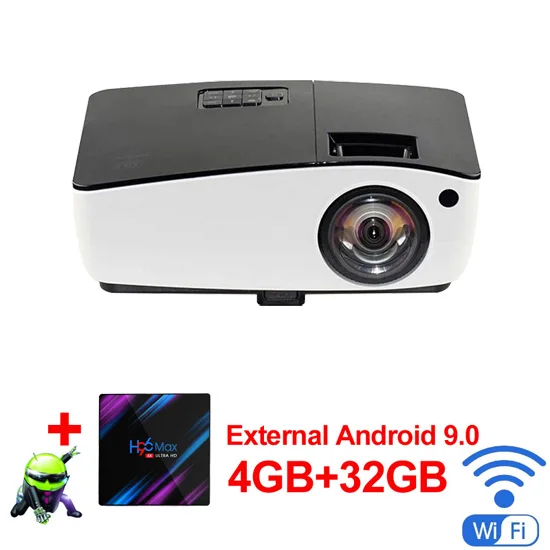 CT298 add 32GB WZATCO коротковолновый проектор дневного света HDMI домашний кинотеатр 1080p full HD 3D DLP проектор для церковного зала отеля - Цвет: CT298 add 32GB