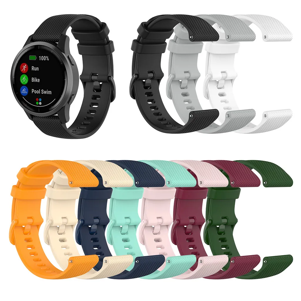 Ремешок сменный из мягкого силикона для смарт-часов Garmin Vivoactive 4 22 мм | Электроника