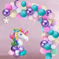 101pcslot unicorn party balloon arch garland kit macarons pastel candy purple pink balloons colors birthday party wedding decor