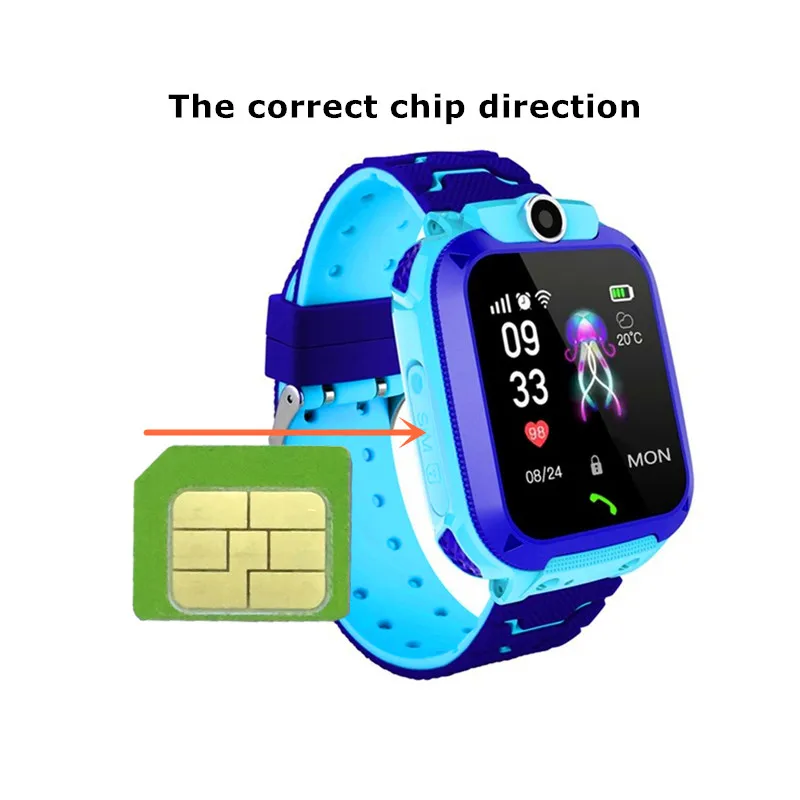 

Q12 Children's Smart Watch SOS Phone Watch Smartwatch For Kids With Sim Card Photo Waterproof IP67 Kids Gift For IOS Android