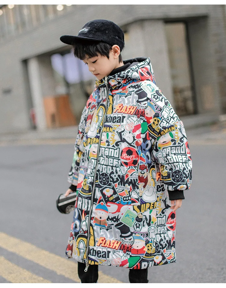 Детское зимнее пальто с капюшоном на возраст 8-14 лет |