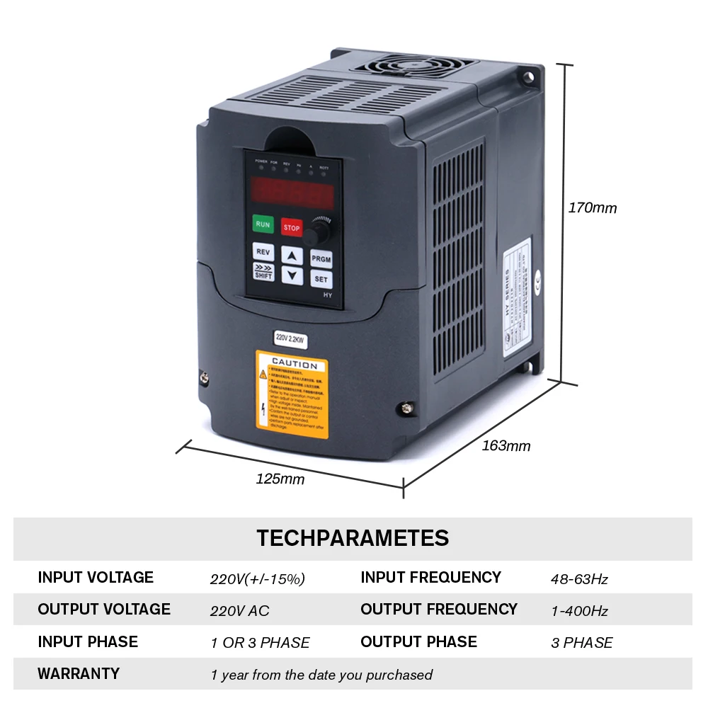 

CNC spindle motor kit 2200W 2.2kw air cooling spindle motor +huanyang inverter/VFD+13pcs ER20 collets for cnc modul kit