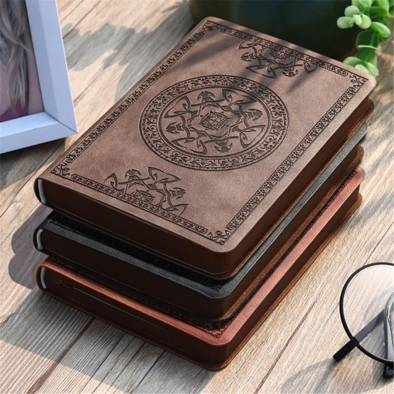 

Portable Vintage Pattern PU Leather Notebook Diary Notepad Stationery Gift Q1JC