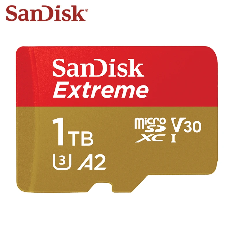 

Original SanDisk Extreme 1TB 512GB Micro SD Card A2 V30 U3 SDXC Microsd Trans-flash Card Memory Card TF Card For 4K Camera