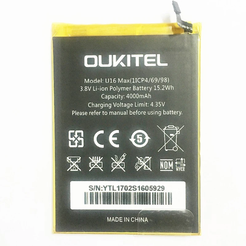 Оригинальный аккумулятор Oukitel U16 Max сменный 4000 мАч мобильный телефон|Аккумуляторы