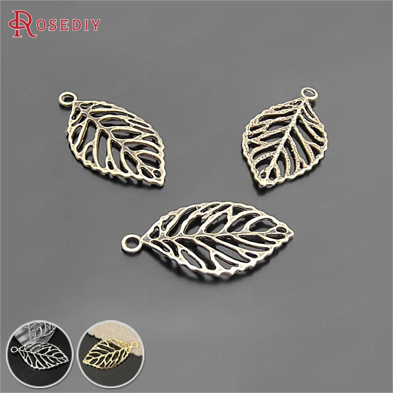 

10PCS 44x26MM Antique Style Zinc Alloy Tree Leaf Leaves Charms Pendants Diy Jewelry Findings Accessories Wholesale