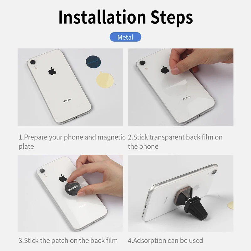 Магнитный держатель для телефона Essager автомобильная металлическая пластина