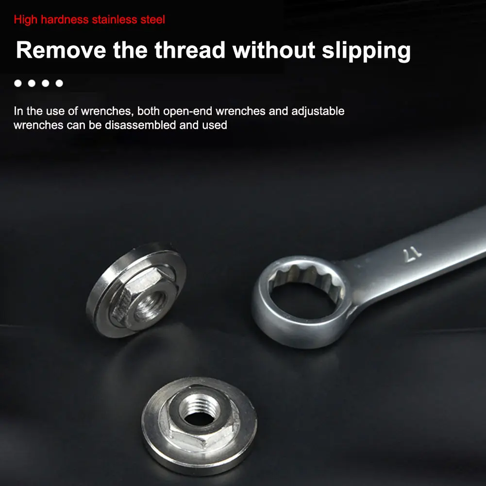 

3pcs/set Durable Stainless Steel With Wrench Angle Grinder Nut 100 Type Portable Thread Replacement Parts Hex Flange Practical