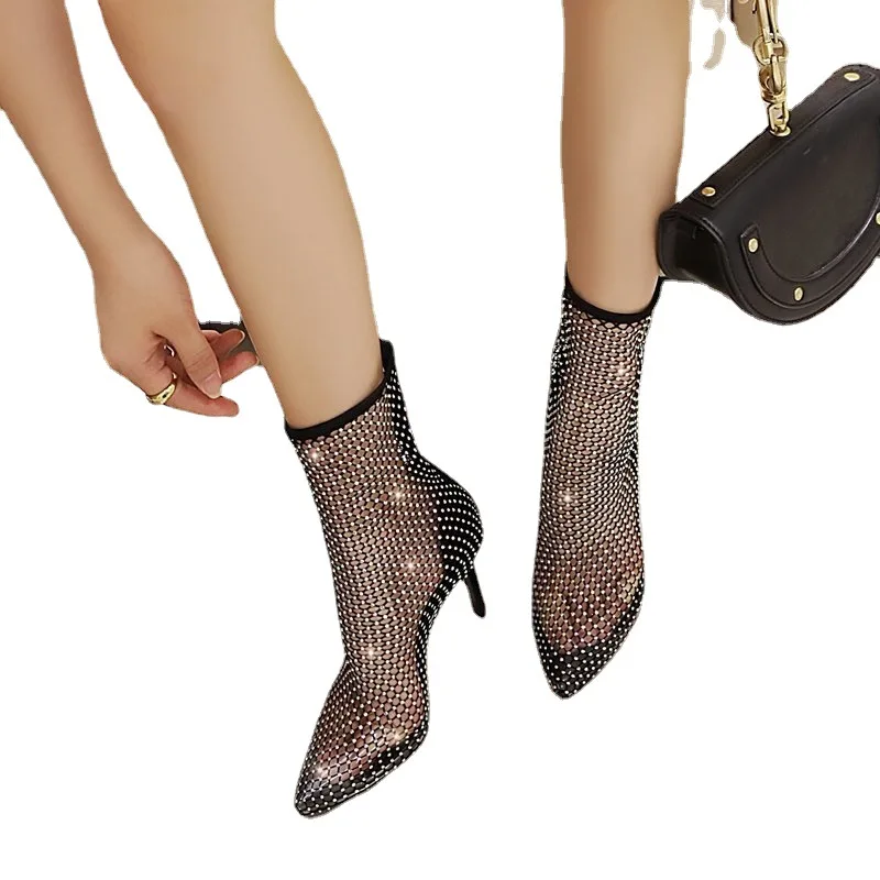 Mesh Boots Sandals Women Flat Sandalias Botas Femininas Thin Heel Women Shoes Girls Summer Hollow Ankle Boot