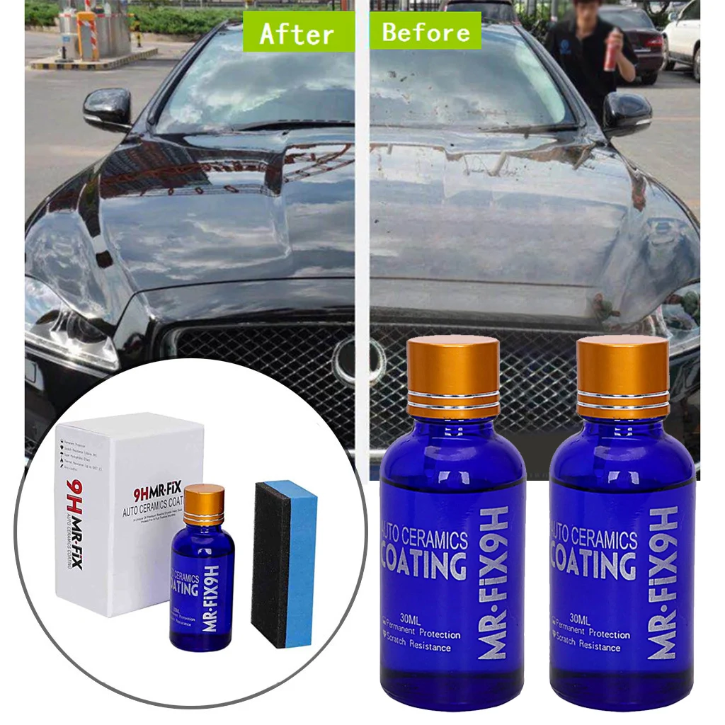 

2 Bottles 9H Car Oxidizing Liquid Ceramic Glass Coating Automobiles Anti-corrosion Hydrophobic Coating Technology Waterproof