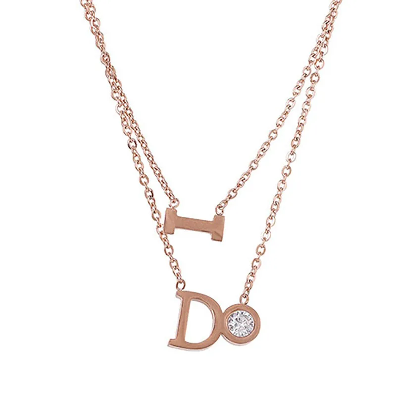 Ожерелье ZHINI I Do с кулоном из циркония для женщин подарок новая модная Корейская