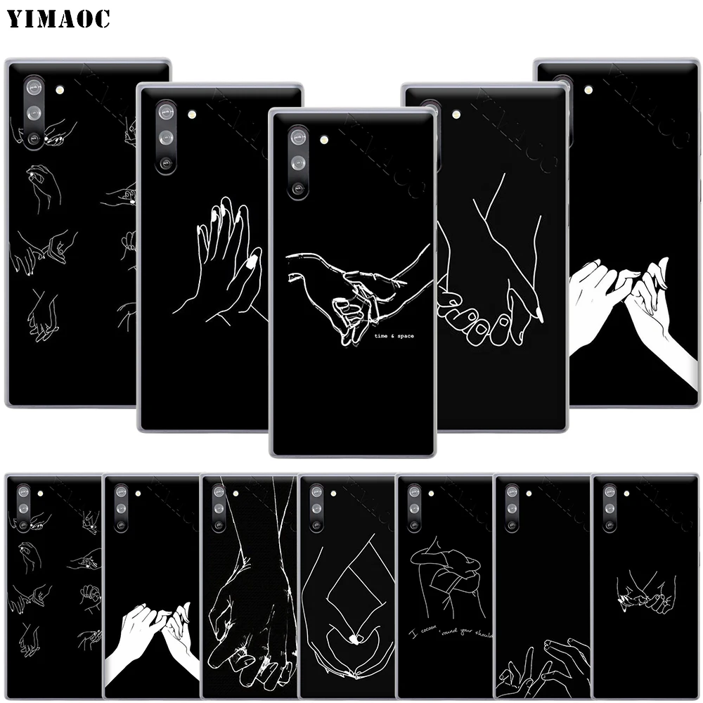 YIMAOC минималистский Линейный чехол для телефона пары рук любовь Samsung Galaxy A2 J4 J6 J7 J8