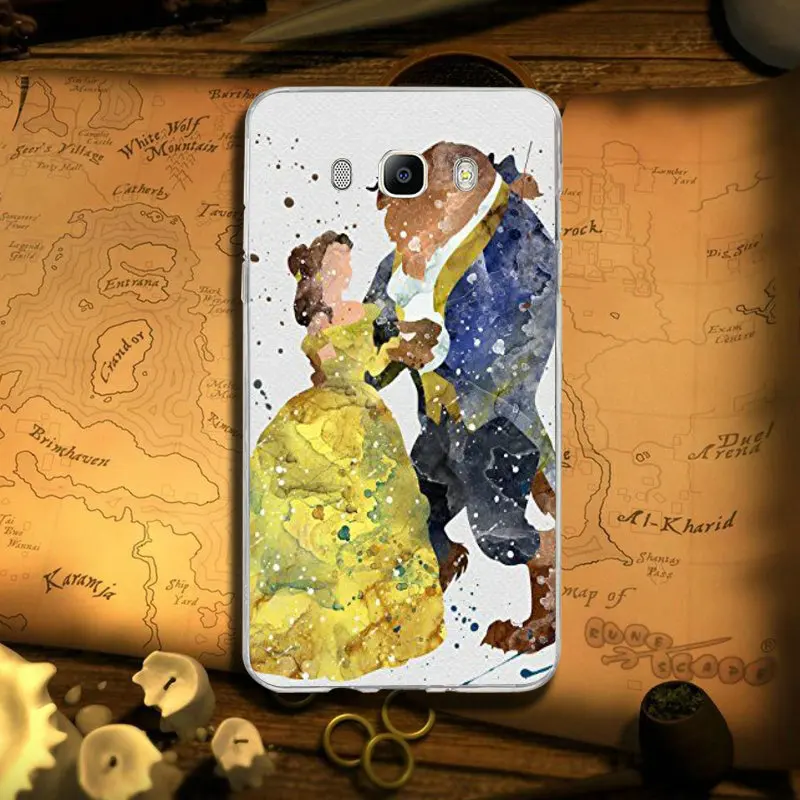 Красота девушка и зверь принцессы с рисунком розы для девочек Чехлы samsung Galaxy Note