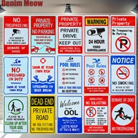 pool rules signs no diving no running no food no glass metal tin signs warning sign easy mounting indoor or outdoor use zss9