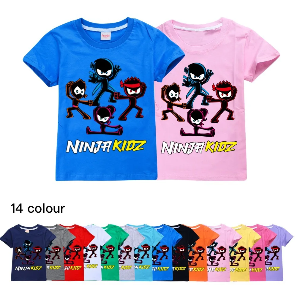 

NINJA KIDZ Toddler Girl Summer Clothes 2021 Teen Girls Clothing Cotton Boys Tshirt Boutique Kids Clothing O-Neck Boys Tops Shirt