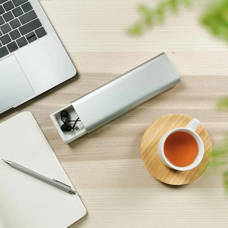 Xiaomi Mijia MIIIW металлический ящик портативный Карандаш Чехол кабель для наушников Органайзер алюминиевый корпус кнопочный переключатель школьный офис