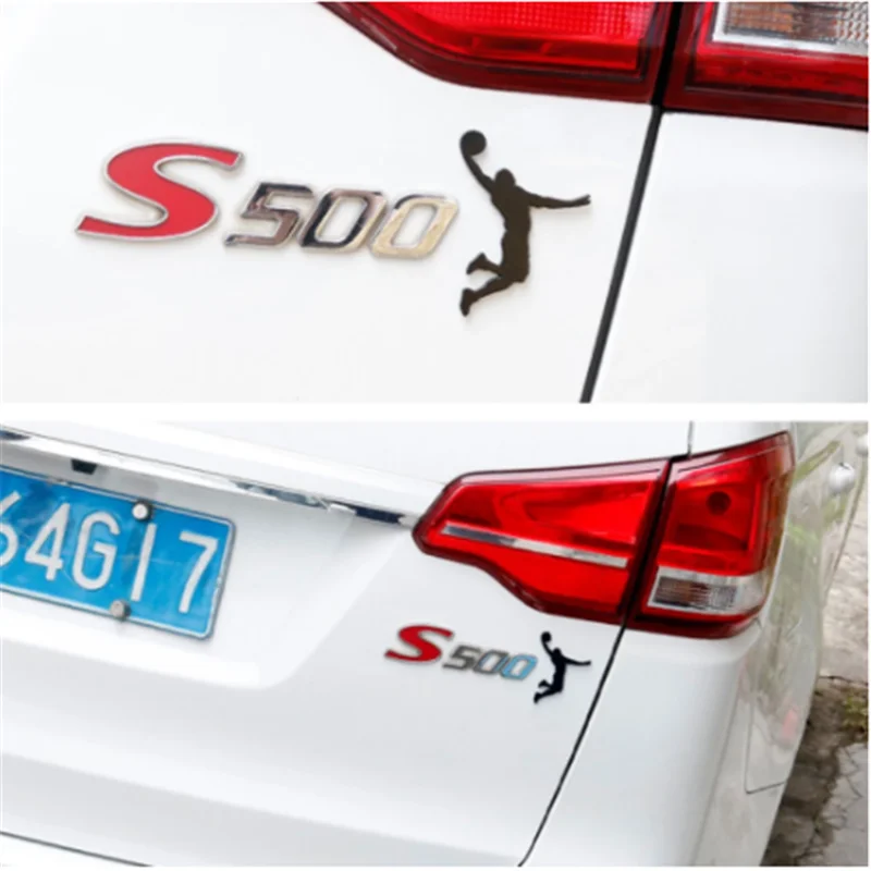 

DSYCAR 1Pcs Car Metal Badge Emblem Basketball Car Trunk Auto Adhesive Decal Sticker