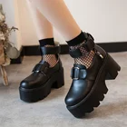 Женские кожаные туфли на платформе, черные туфли на плоской подошве, большой размер, весна-осень 2021