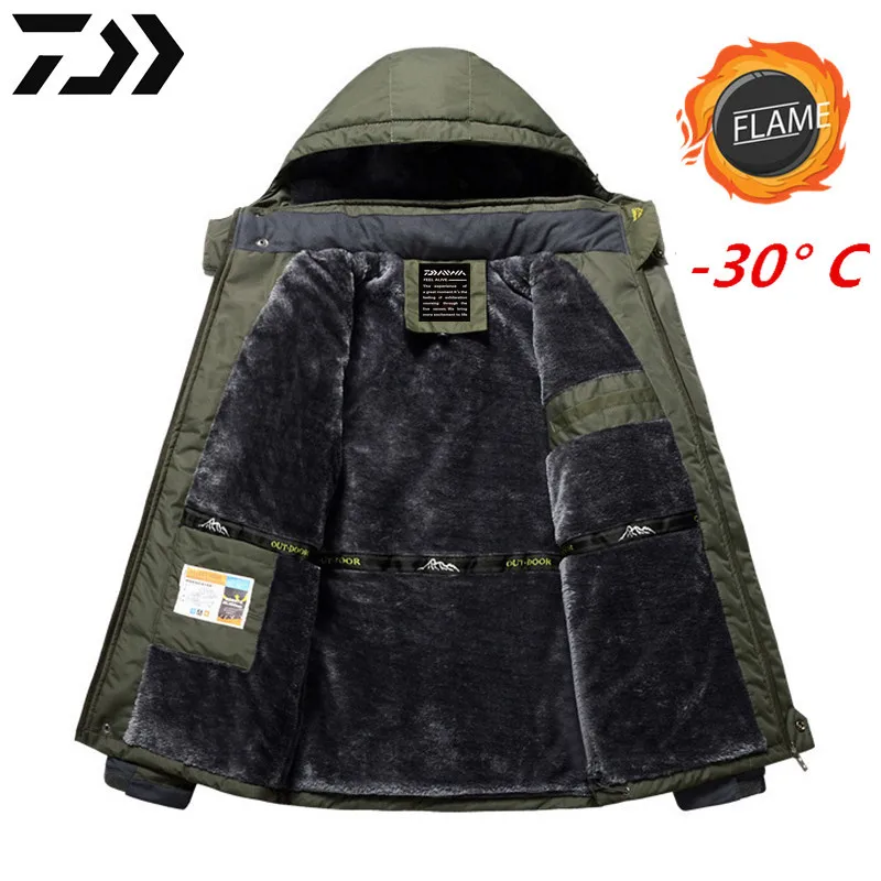 

2021 DAIWA Fishing Clothing Winter Autumn Winter Waterproof Warm Fishing Jackets Men Fleece Thick Outdoor Fishing Shirts M-9XL