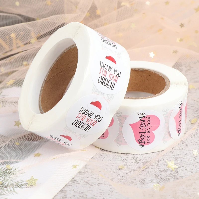 

500pcs Handmade With Love Seal Labels Round Paper Label Sticker For Gift Decor Party Supplies For Envelope Seal Labels Stickers