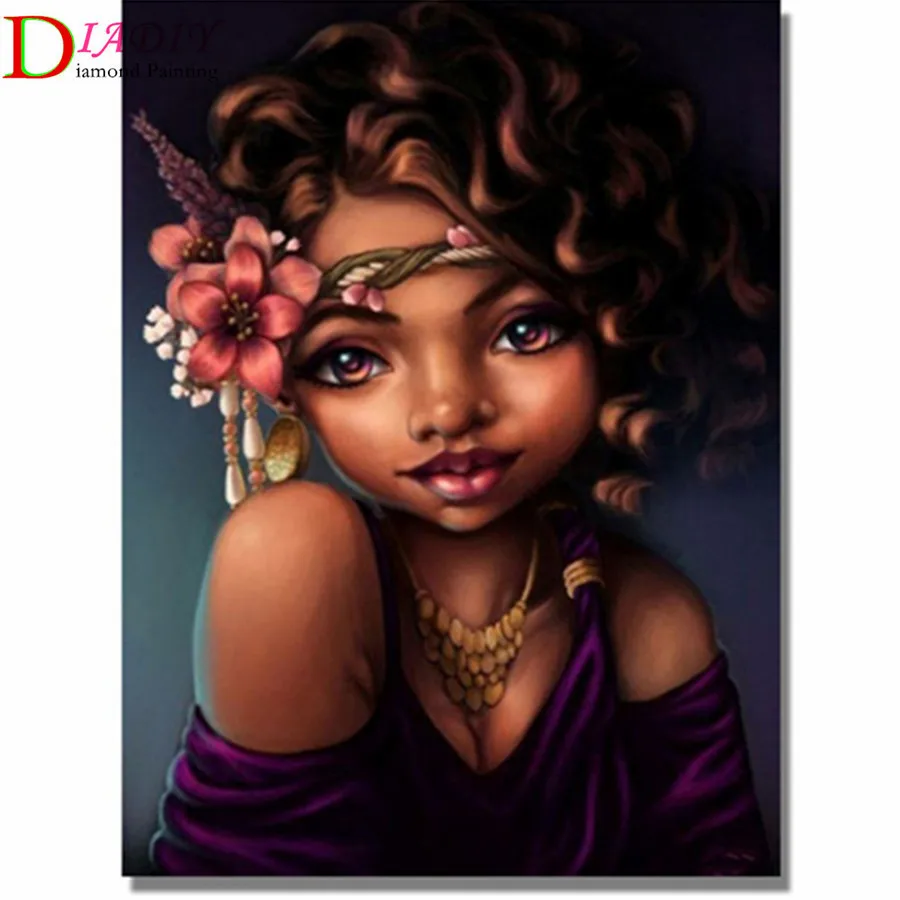 

People Full Square Drill 5D DIY Diamond Painting African woman Diamond Embroidery Sale Pictures Of Rhinestones Home Decoration