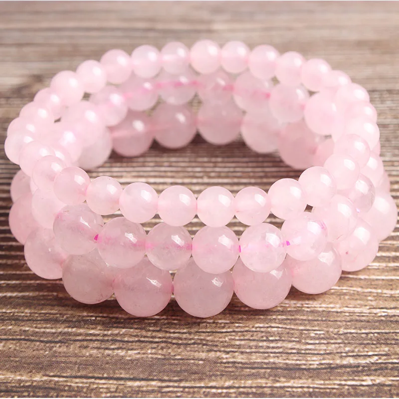 

LingXiang 4/6/8/10/12mm Fashion Natural Jewelry Powder Crystal Beads Bracelet Necklace Fit for Men and Women Accessories Amulets
