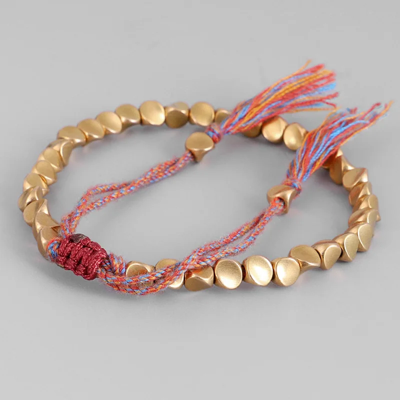 Ручной работы Плетеные Тибетские буддийские Браслеты плетеная нить браслеты