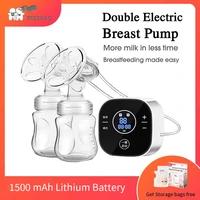 bebebao electric double breast pumps breastfeeding painless portable strong suction electric breast pump with lithium battery