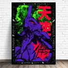 Современный настенный аниме постер с изображением неонового аниме-принта ЕВА и меча, декор для гостиной комнаты