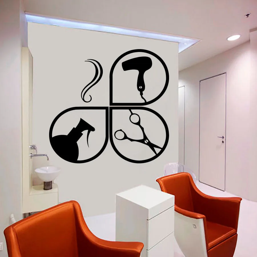 

Парикмахерская Наклейка на стену, виниловые наклейки на дверь, окно, для женщин, прическа, дизайн салона красоты, украшение интерьера, Креат...