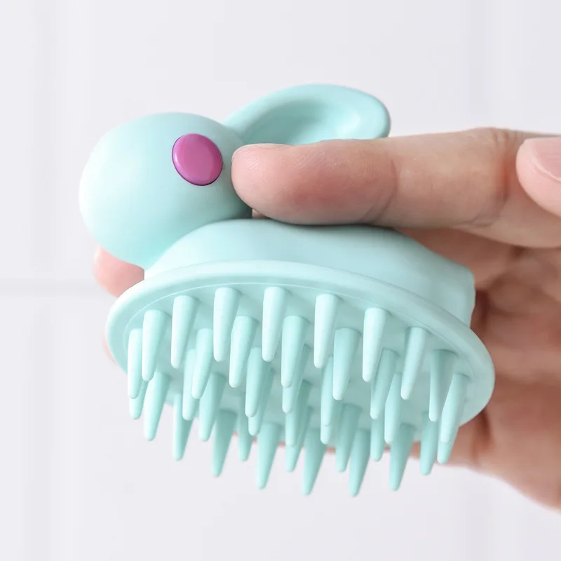 

Cute Rabbit Soft Silicone Shampoo Brush for Head Massage Shower Bath Spa brush Body Scalp Massage Brush Comb Hair Washing Comb