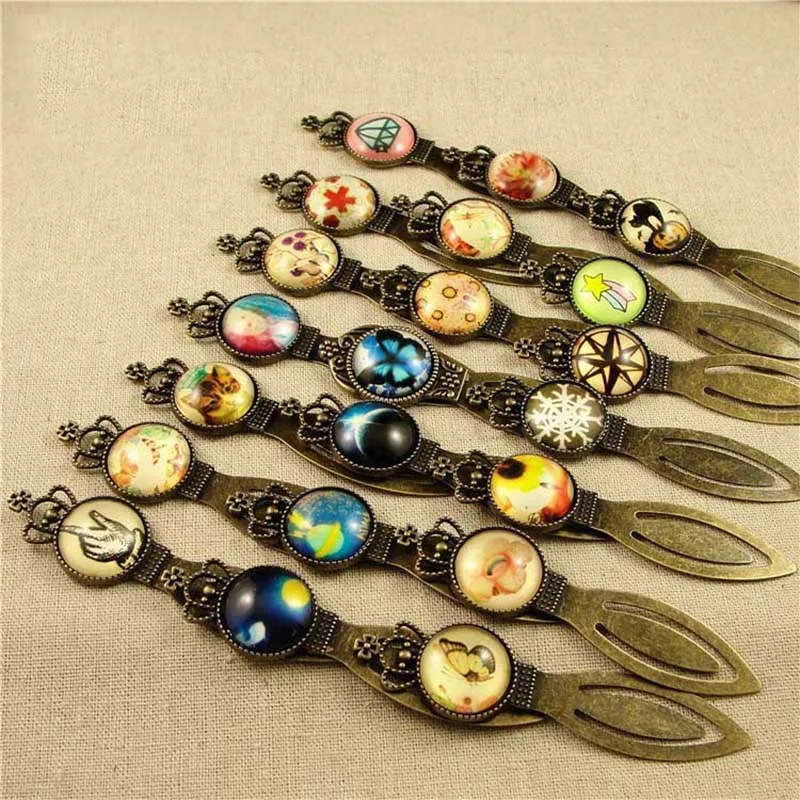 1 шт./лот Ретро Бронзовая круглая закладок винтажная Металлическая корона со