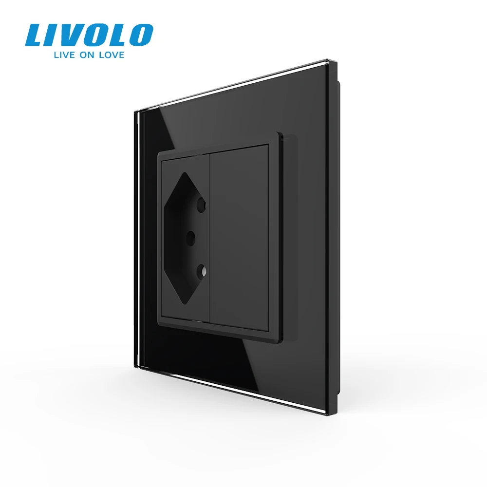 Livolo стандартная розетка swyzss серая панель из хрустального стекла AC 110 ~ 250 В 16A