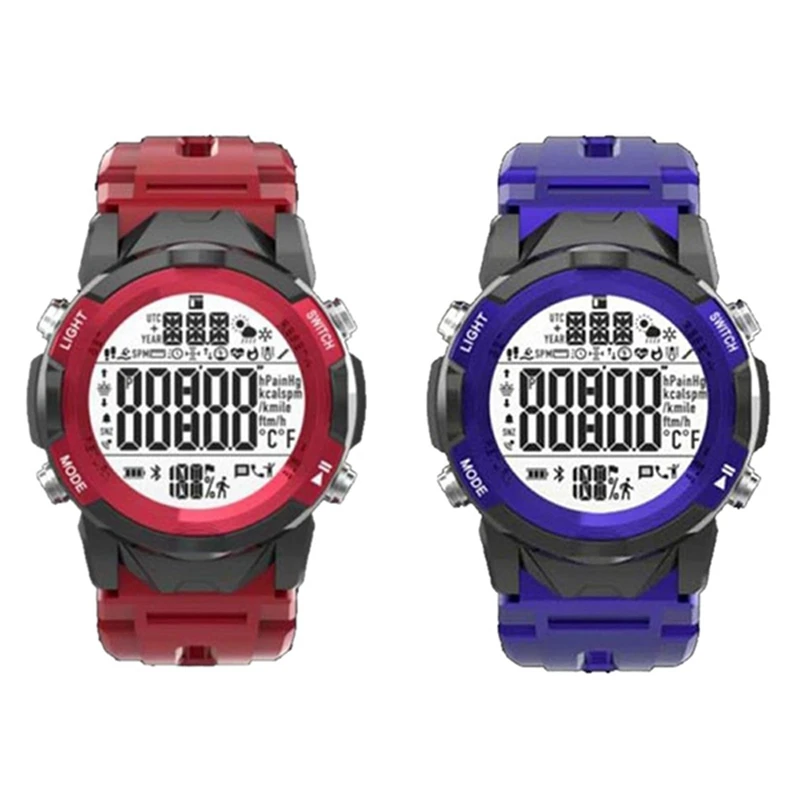 

Lenovo 2 шт. C2 Смарт-часы фитнес-трекер пульсометр Bluetooth Смарт-часы для телефона Android IOS, красный и синий