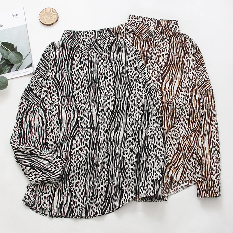 Европейская американская женская шифоновая рубашка с длинным рукавом и