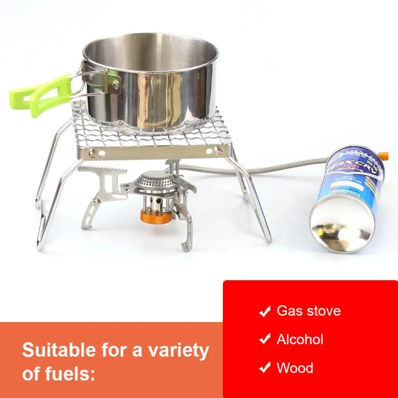 

Mini Folding Grill Rack with Adjustable Gear Camping Stove BBQ Grill Rack for Camping Hiking Fishing Barbecue Garden Kitchen