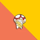 Изготовленные на заказ с милым рисунком в виде гриба эмали штырь Гриб Броши со стилизованными листьями сумка блестящий значок смешно завод, ювелирное изделие в подарок для детей друзей