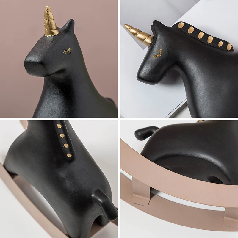 

Creative Unicorn Trojan Resin Model Personality Home Decor Desktop Decompression Garden Decoration Birthday Gift Small Ornaments