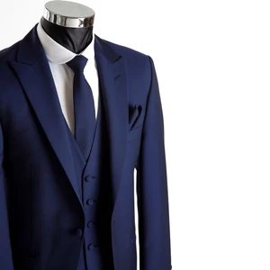 Мужские свадебные костюмы, темно-синие Смокинги на заказ с лацканами