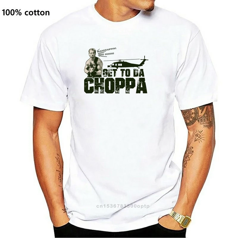 

The Predator 2 3 Arnold Schwarzenegger Get To The Da Choppa Chopper Dvd T-Shirt Cotton Harajuku Hip Hop Tee Shirt