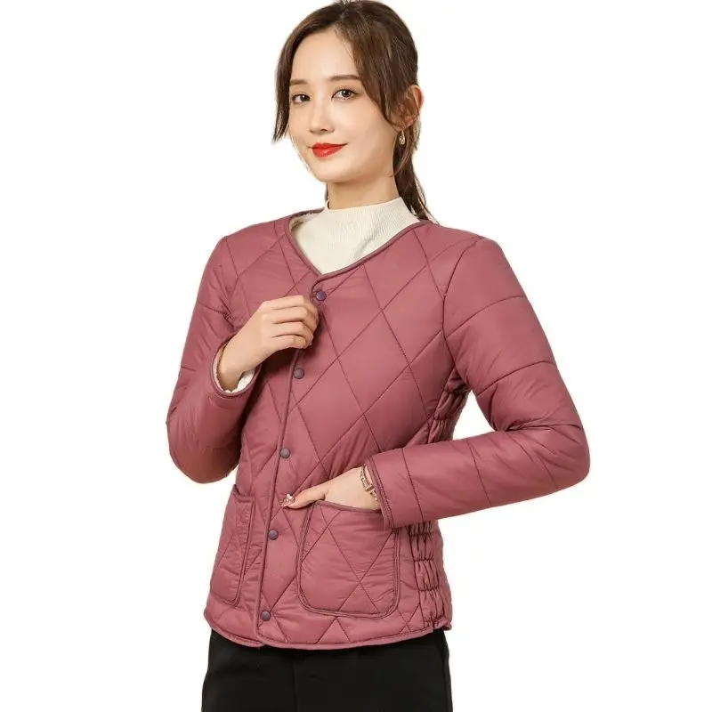 

Women's Winter Warm Long-sleeved Cotton Jacket for 2021 Middle-aged and Elderly Home Clothes Plus Velvet Thick Coat Elegant