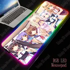 Yuzuoan Аниме Сексуальная девушка RGB игровой коврик для мыши большой контроль скорости игровой плеер эксклюзивный игровой коврик Led подсветка настольная клавиатура Pad