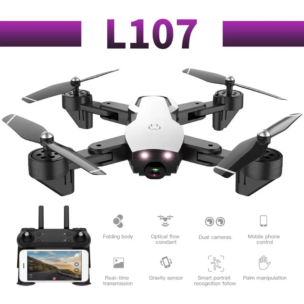 L107 профессиональная широкоугольная камера Дрон 720 p/1080 p HD WiFi FPV щетка Пропеллер
